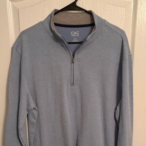 C&C California Men's Sky Blue Zip-Up Sweater